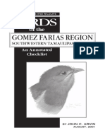 Checklist of Birds El Cielo, Arvin