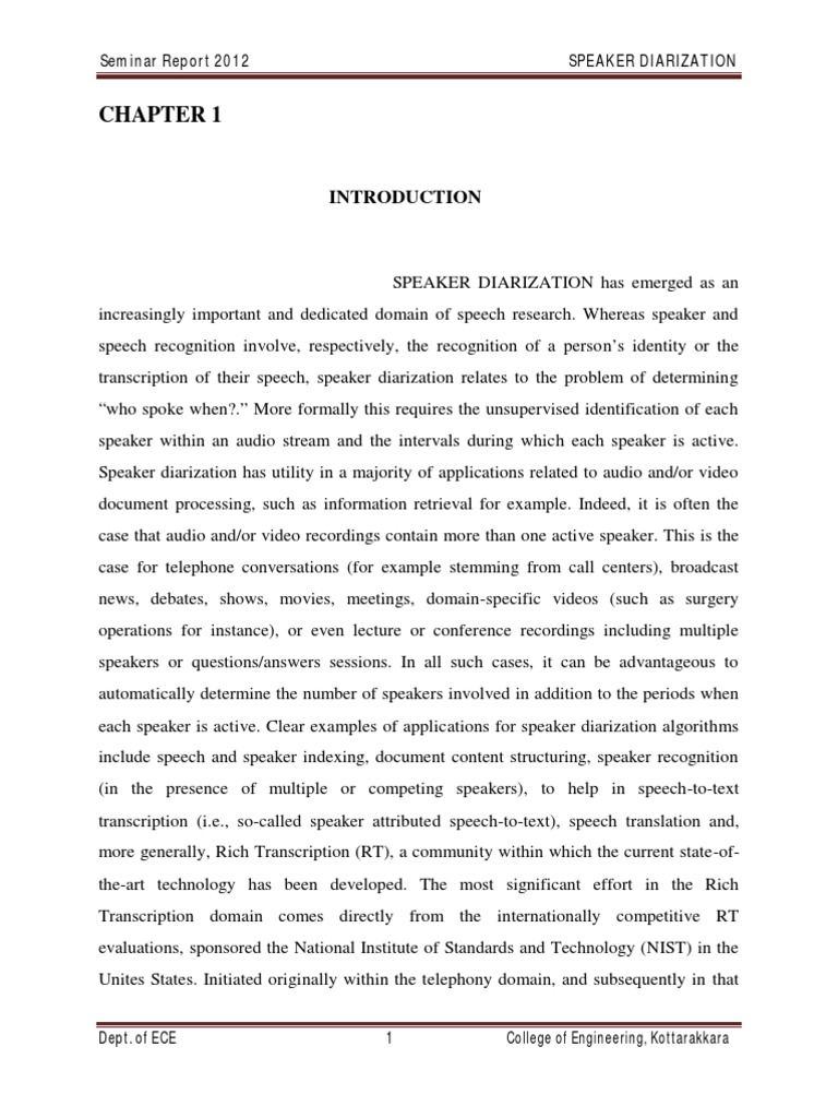 Speaker Diarization | PDF | Cluster Analysis | Image Segmentation