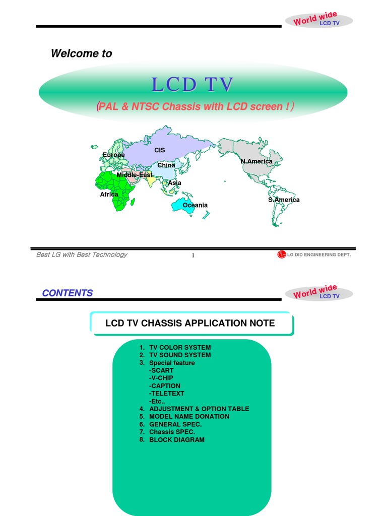 LCD TV Training Manual Overview | PDF | Video | High Definition Television