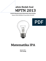 Analisis Bedah Soal SBMPTN 2013 Matematika IPA