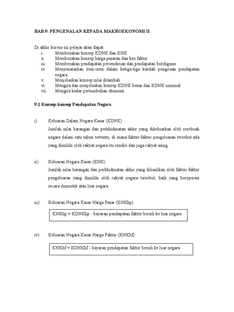 Bab 9 Pengenalan Kepada Makroekonomi Ii Pdf