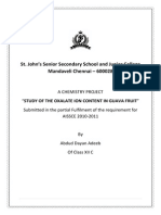 Study of Oxalate Ion Content in Guava Fruit