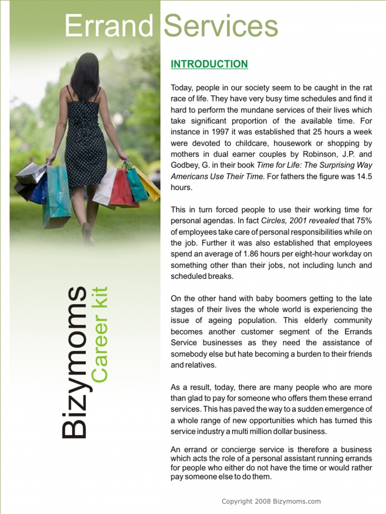 Business plan for errand service picture