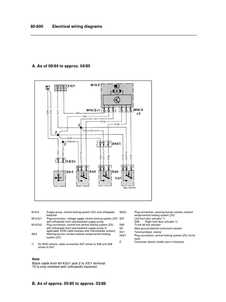 W201 Cental Locking Wiring Diagram PDF Electrical Connector Equipment