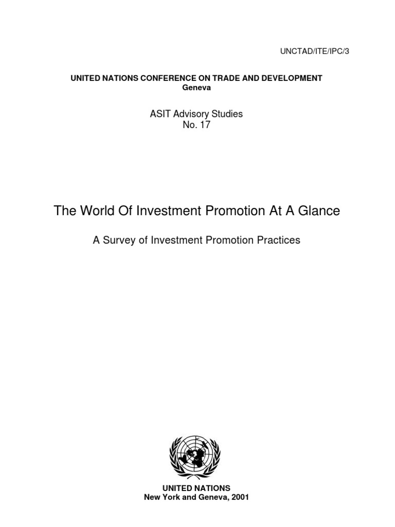 The World Investment Promotion at A Glance PDF Foreign Direct