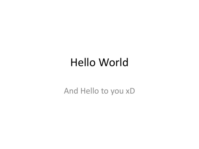 Hello World | PDF