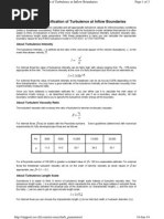 Guidelines For Specification of Turbulence at Inflow Boundaries