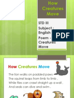 STD Iii Subject: English Poem - How Creatures Move