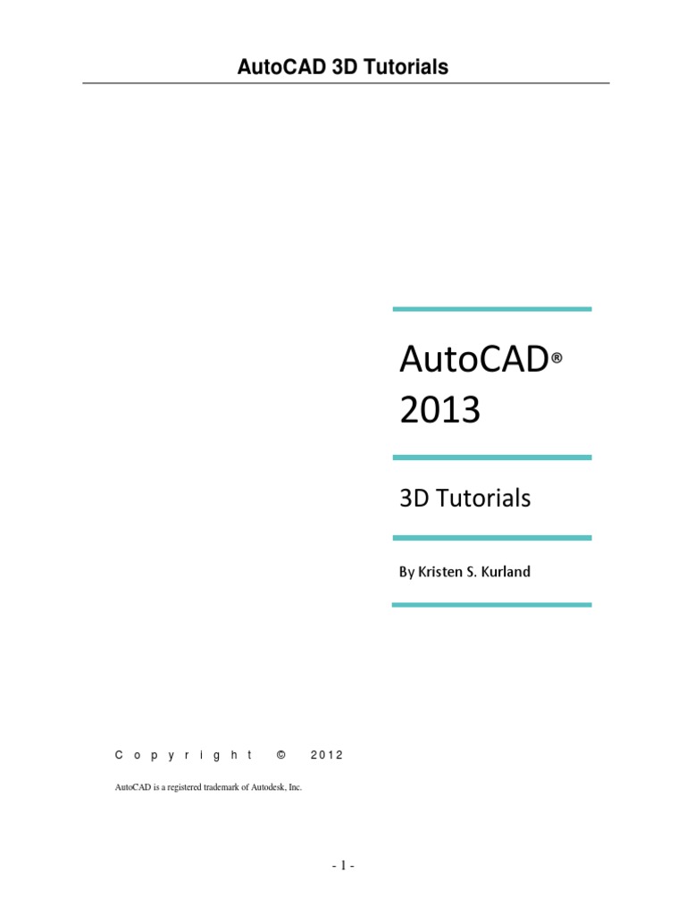Tutorial 3D Autocad Ingles | PDF | 3 D Computer Graphics | Cartesian ...