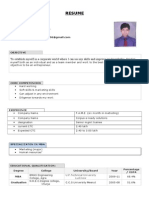 Resume: To Establish Myself in A Corporate World Where I Can Use My Skills and Improve My Knowledge, Develop