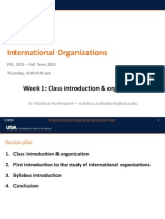 International Organizations: Week 1: Class Introduction & Organization