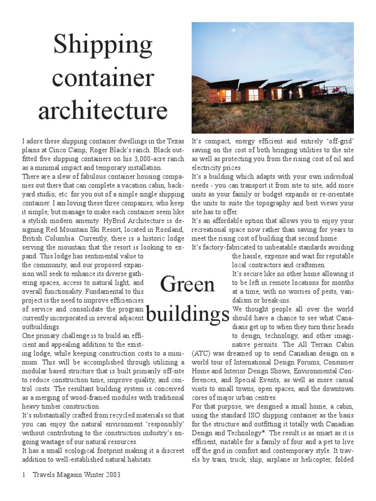 Sustainable Container Homes | PDF