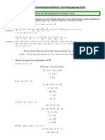 Apostila 06 Inequações e Sistemas de Inequações de 1º Grau