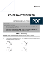 IIT-JEE 2002 Screening Paper With Answer Key