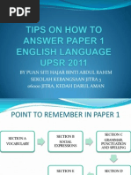 Tips on How to Answer Paper 1