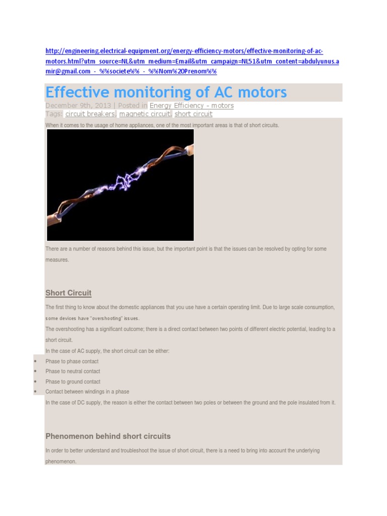 Effective Monitoring of AC Motors | PDF | Electric Motor | Alternating ...