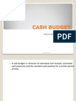 Cash Budget: Presented by Yadhukrishna Dinesh