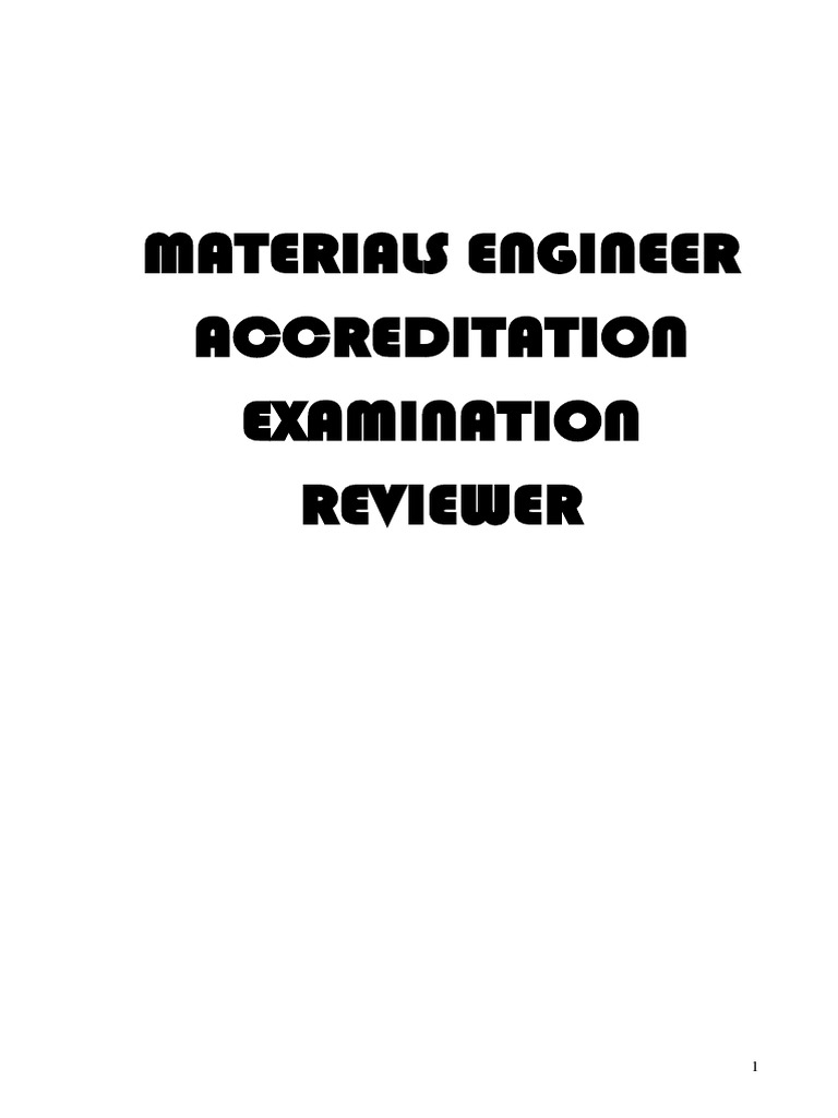 Materials Engineer Exam Reviewer Guide | PDF | Technology & Engineering