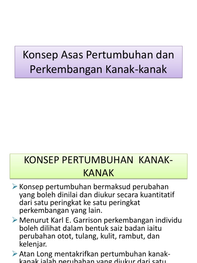 Konsep Asas Pertumbuhan Dan Perkembangan Kanak Kanak