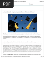 A importância do engenheiro para o desenvolvimento do Brasil