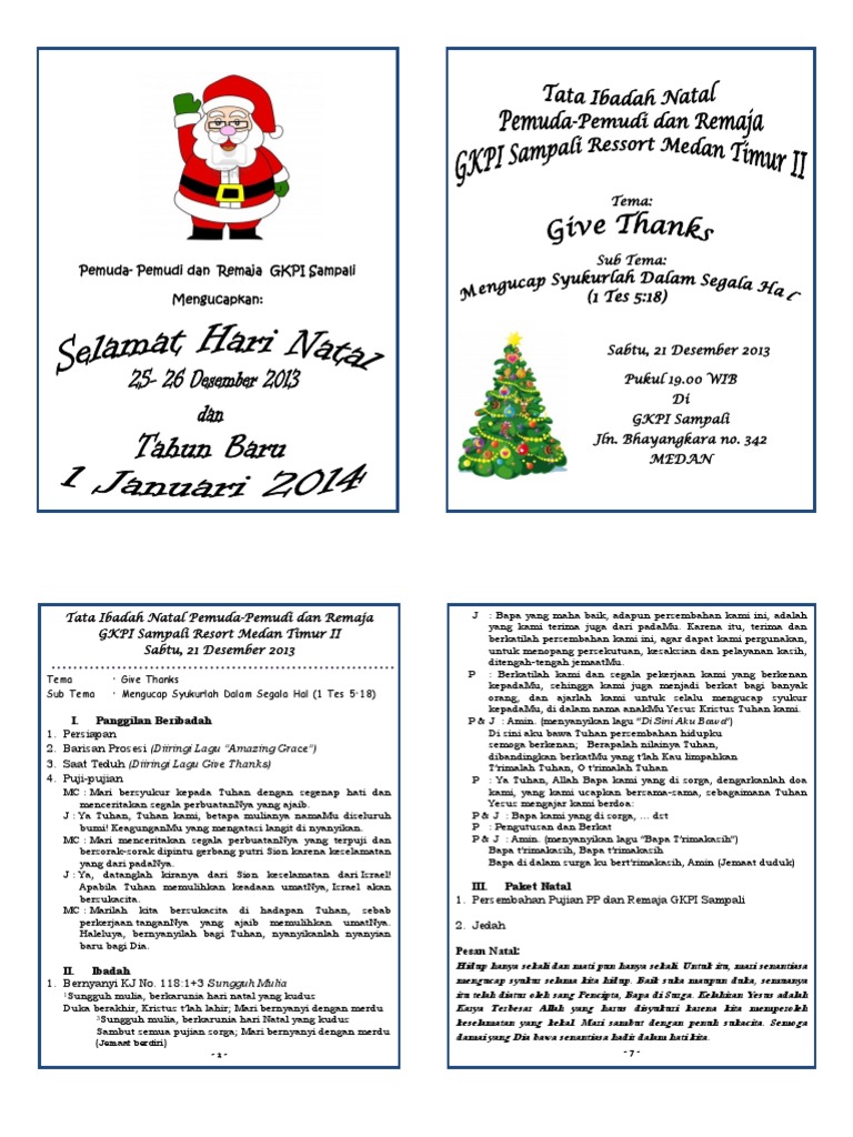 Featured image of post Contoh Susunan Acara Natal Sekolah Minggu Kidung jemaat no 92 malam kudus