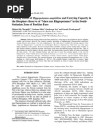 Feeding Habits of Hippopotamus Amphibius and Carrying Capacity in the Biosphere Reserve Of