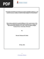 NON-RECOGNITION OF SOMALILAND IN INTERNATIONAL LAW
AND ITS LEGAL IMPLICATIONS FOR FOREIGN INVESTMENT