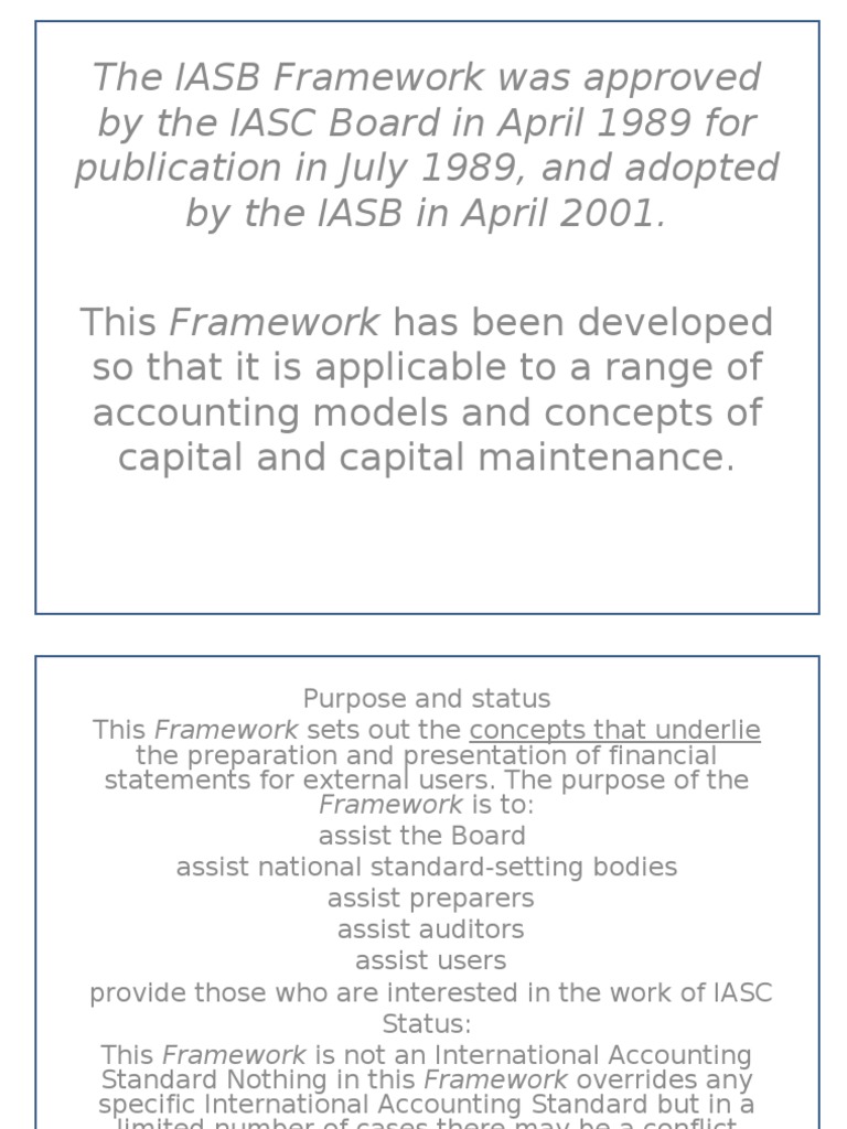 The IASB Framework Was Approved by The IASC Board in | PDF | Business