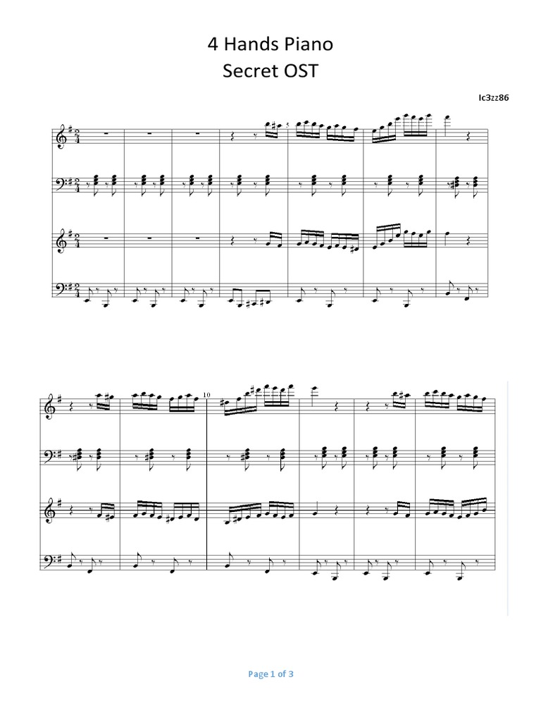 Experience Sheet music for Piano (Piano Four Hand)