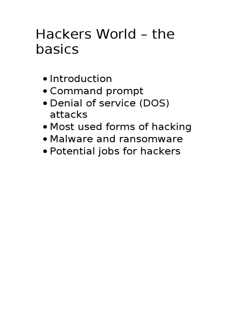 Hackers World The Basics | PDF | Security Hacker | Computer Law