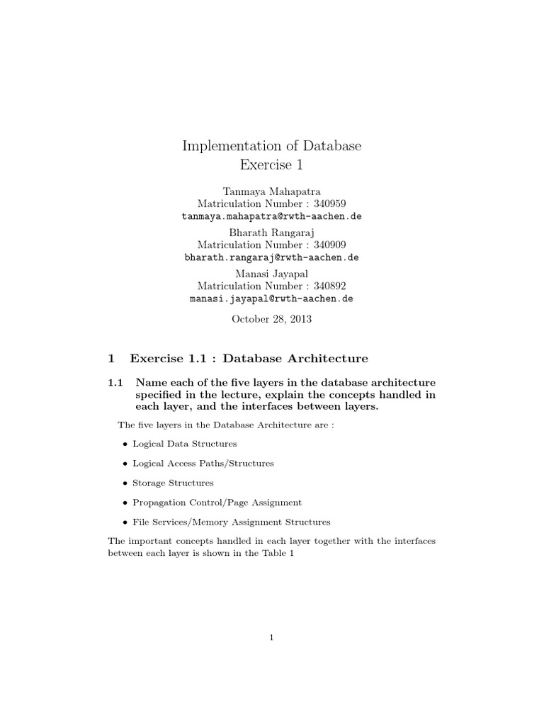 Implementation of DB Ex - 1 | PDF | Relational Model | Databases