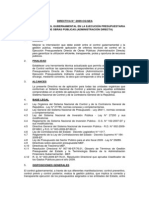 Directiva Que Regula La Ejecución Presupuestaria Directa de Obras Públicas