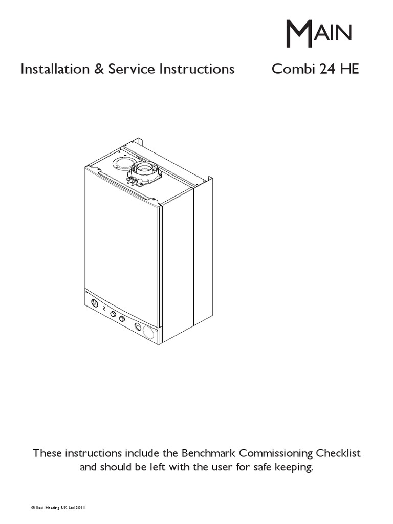 Main Combi 24 HE Installation and Servicing Guide 2011 PDF Water