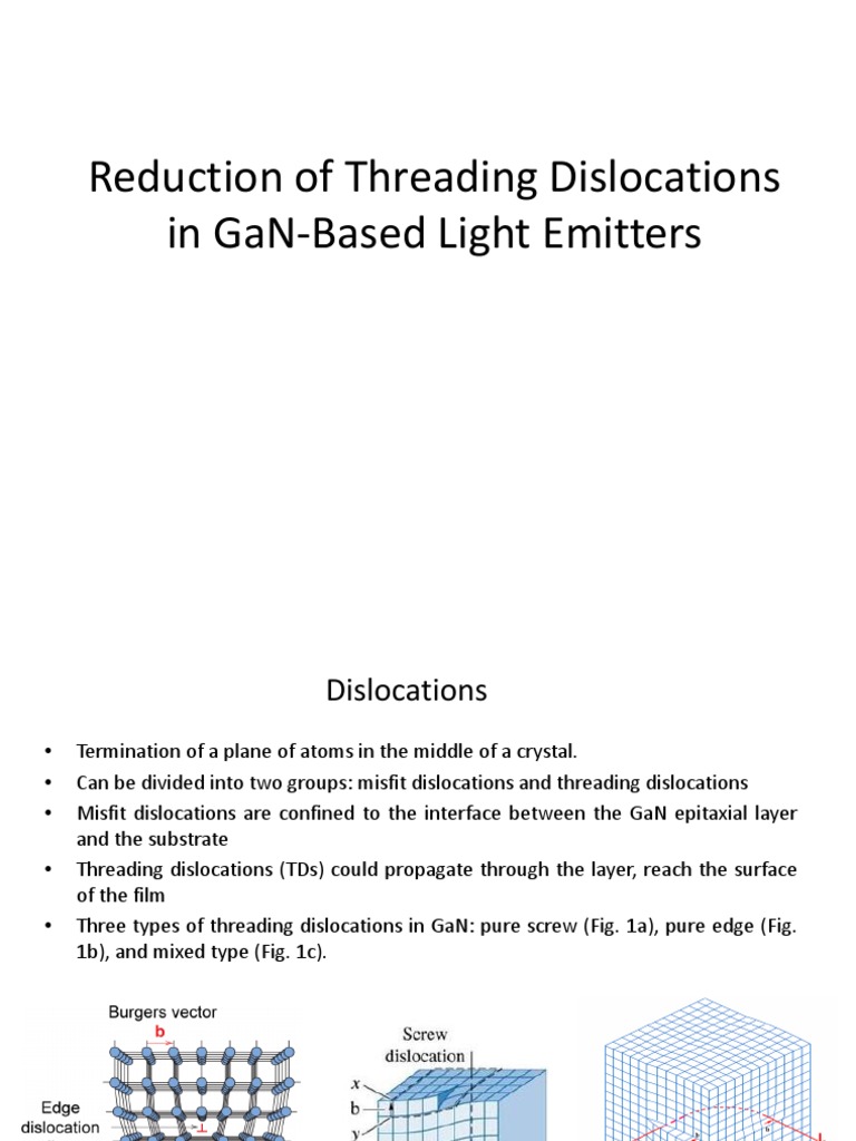 Reduction of Threading Dislocation PDF Dislocation Epitaxy