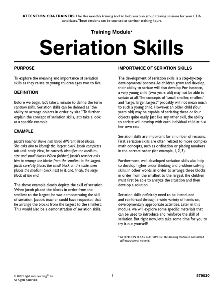 Seriation Cognitive Science Psychology Cognitive Science