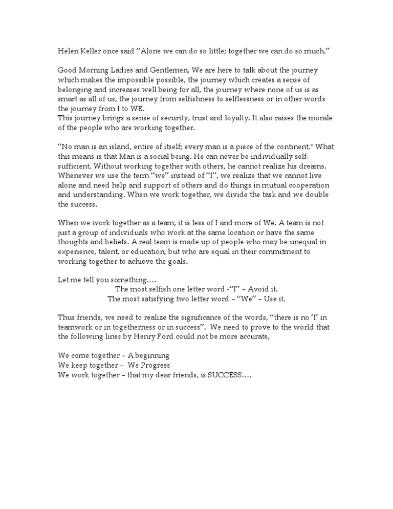 The Power of Togetherness in Success | PDF