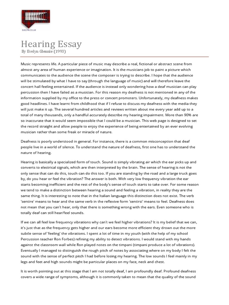 college essays about hearing loss