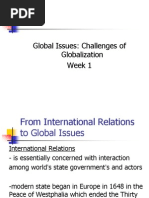 Global Issues: Challenges of Globalization Week 1