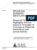 GAO Financial Crisis Highlights Need To Improve Oversight of Leverage at Financial Institutions and Across System
