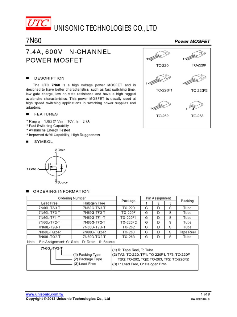 7N60 | Mosfet | Field Effect Transistor
