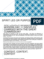 Spirit Led or Purpose Driven