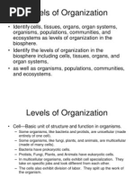 Levels of Organization Review