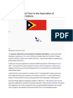Accession of East Timor To The Association of Southeast Asian Nations