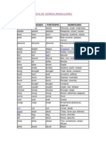 Lista de Verbos Irregulares