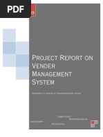 Project Report on Vender Management System