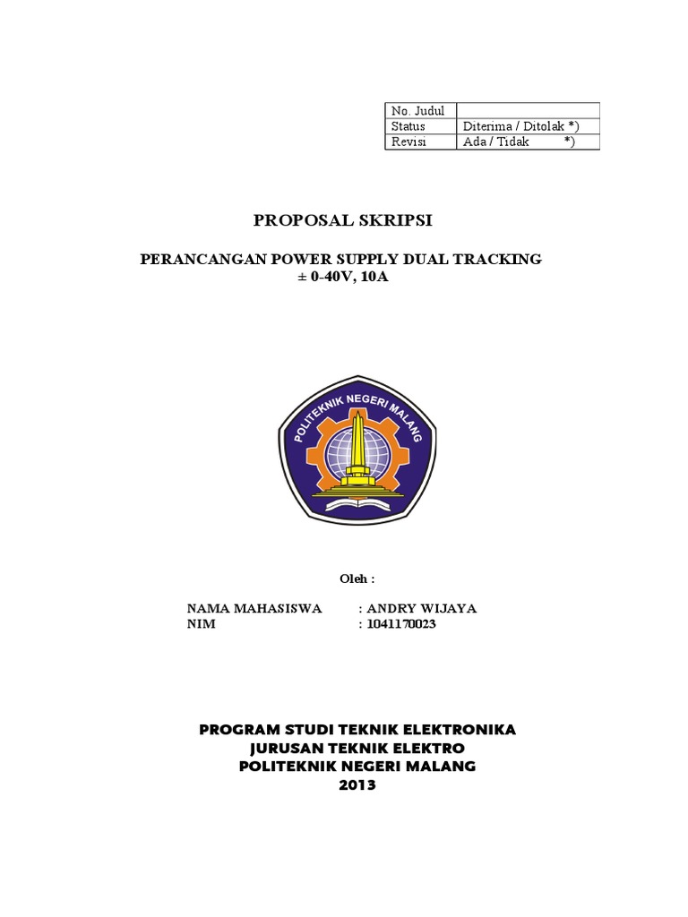 Contoh Skripsi Elektro Contoh Soal Dan Materi Pelajaran 4