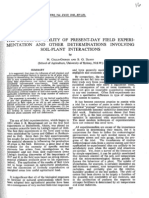 The Doubtful Utility of Present-Day Field Experimentation and Other Determinations Involving Soil-Plant Interactions