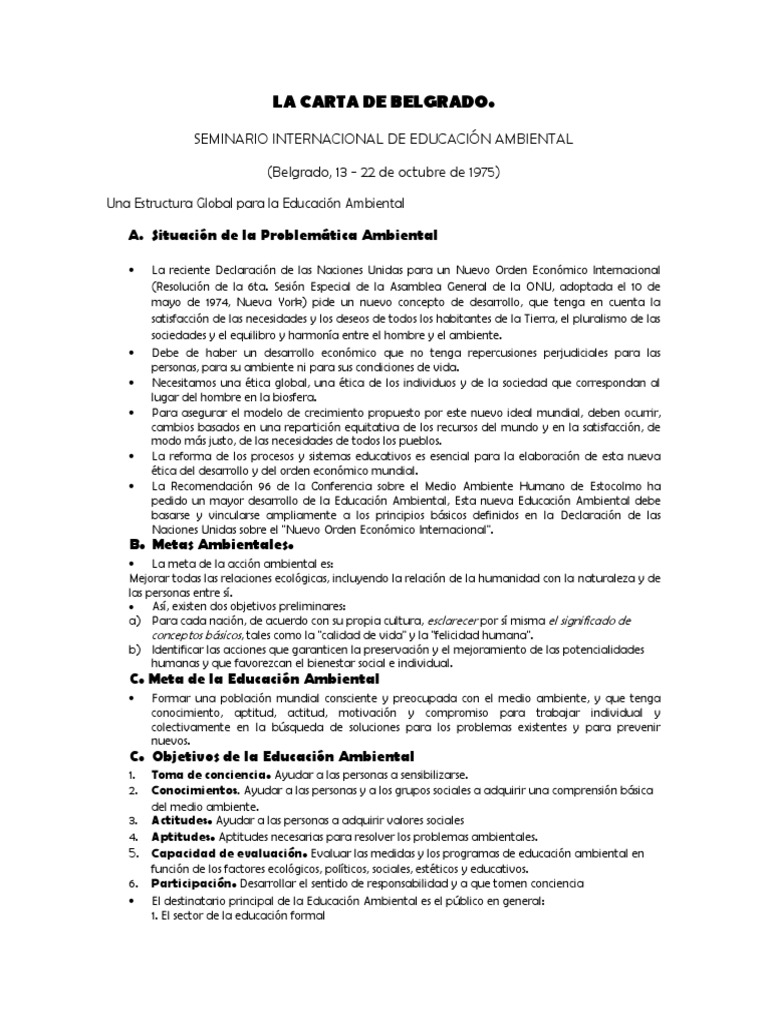 la carta de belgrado naciones unidas politica internacional