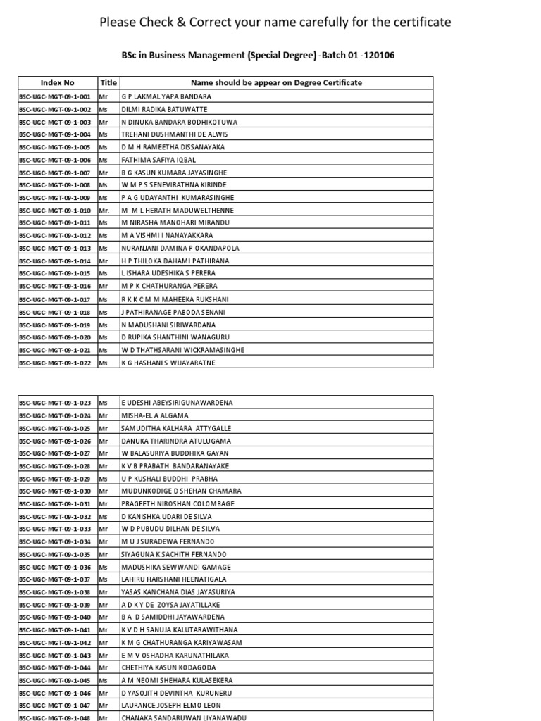 Certificate Name Verification for BSc | PDF