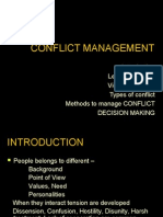 Conflict Management: Levels of Conflict Views On Conflict Types of Conflict Methods To Manage CONFLICT Decision Making